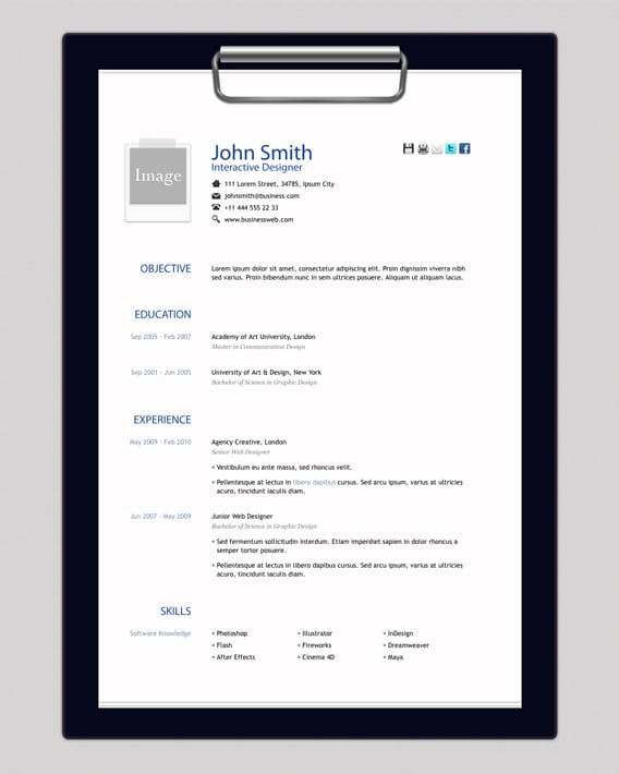 top 10 creative resume templates for web designers