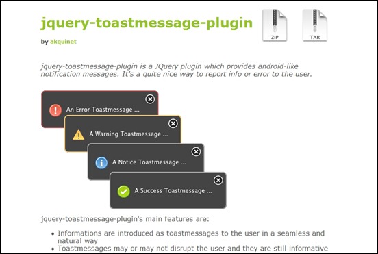 jquery-toastmessage-plugin