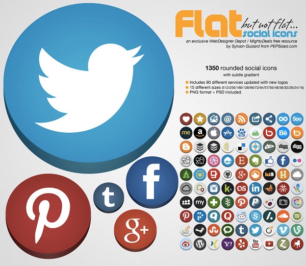 1350 Rounded Social Icons