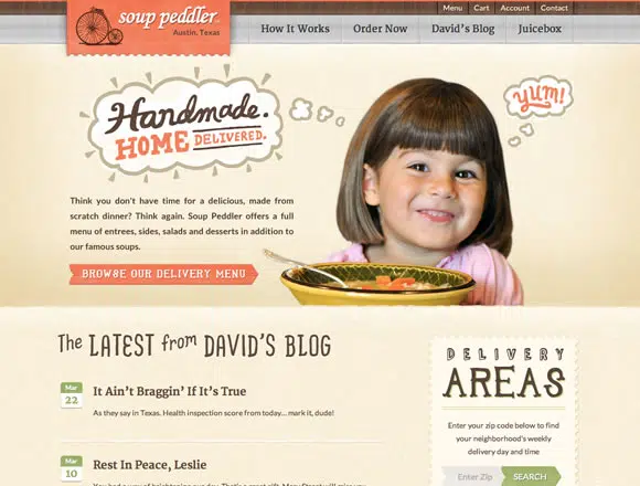 The Soup Peddler texture website design