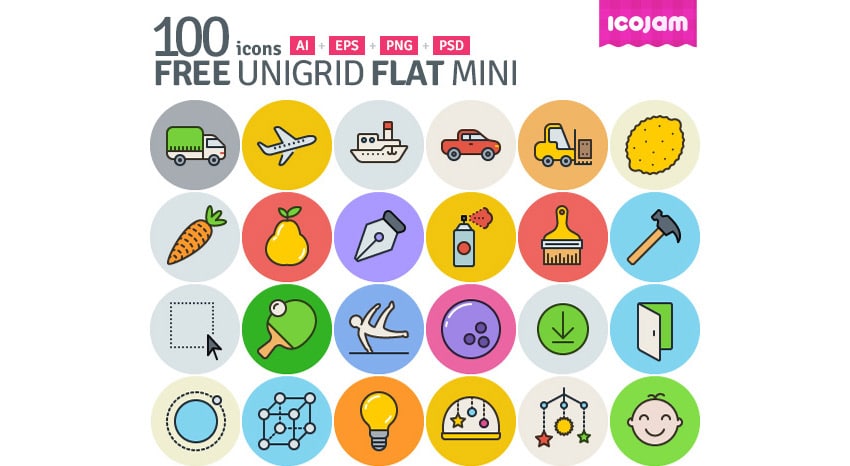 Unigrid-Flat-100-Free-Icons