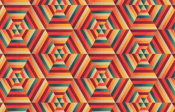 16 Blended Hexagonal Print Design in Adobe Illustrator