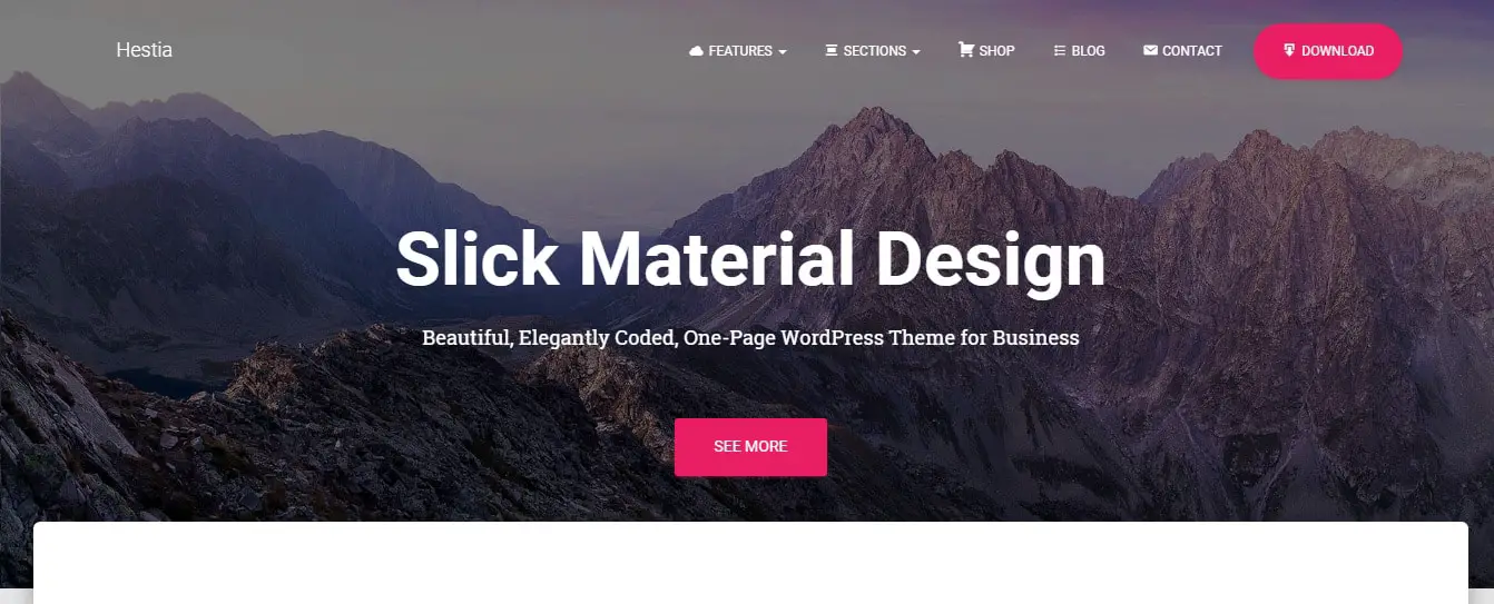 Hestia Material Design WordPress Theme