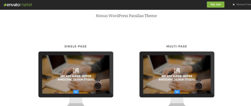Nonus Parallax Effect WordPress Theme