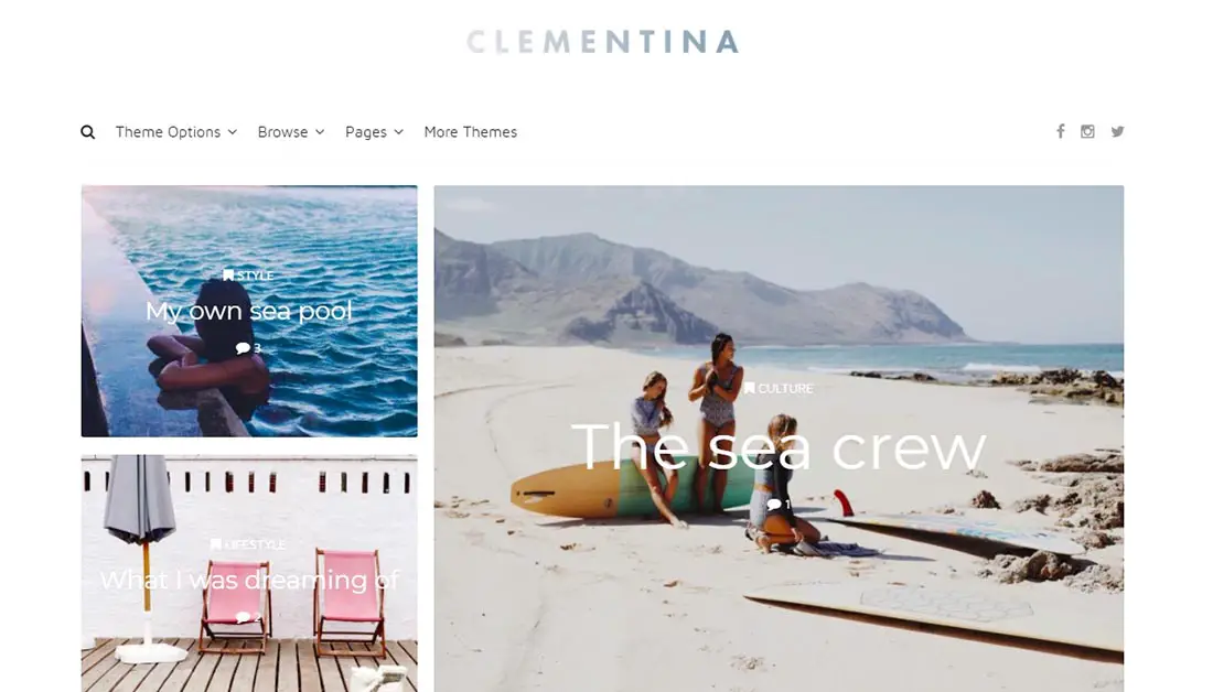Clementina - Fashion, Travel, Lifestyle Blog Theme