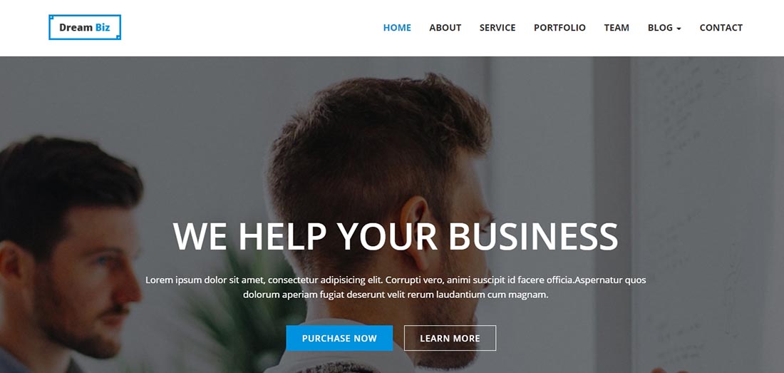 Dreambiz - One Page Multipurpose HTML Template