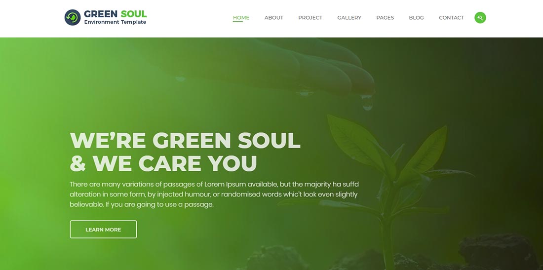 Green Soul Non Profit Website Template