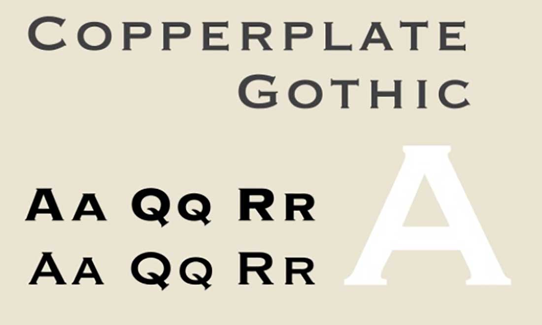 20个Copperplate Gothic Worst字体