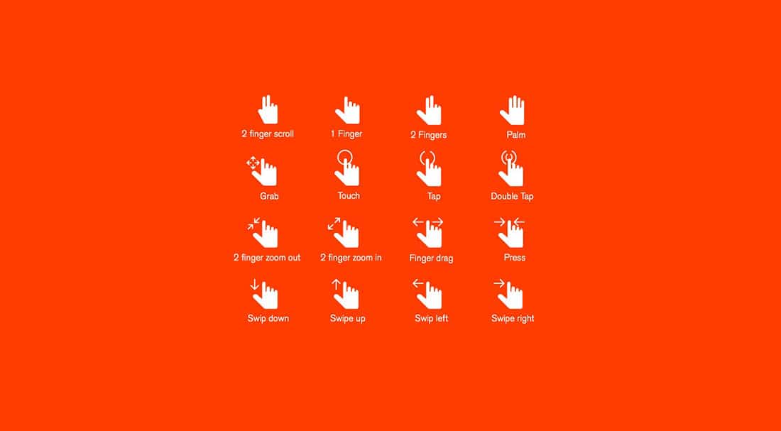 16 16 hand gestures icons