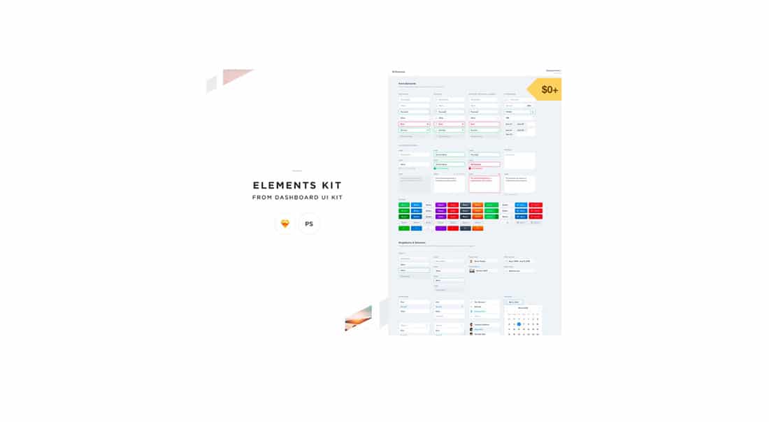 21 Elements- Dashboard UI kit for Photoshop and Sketch