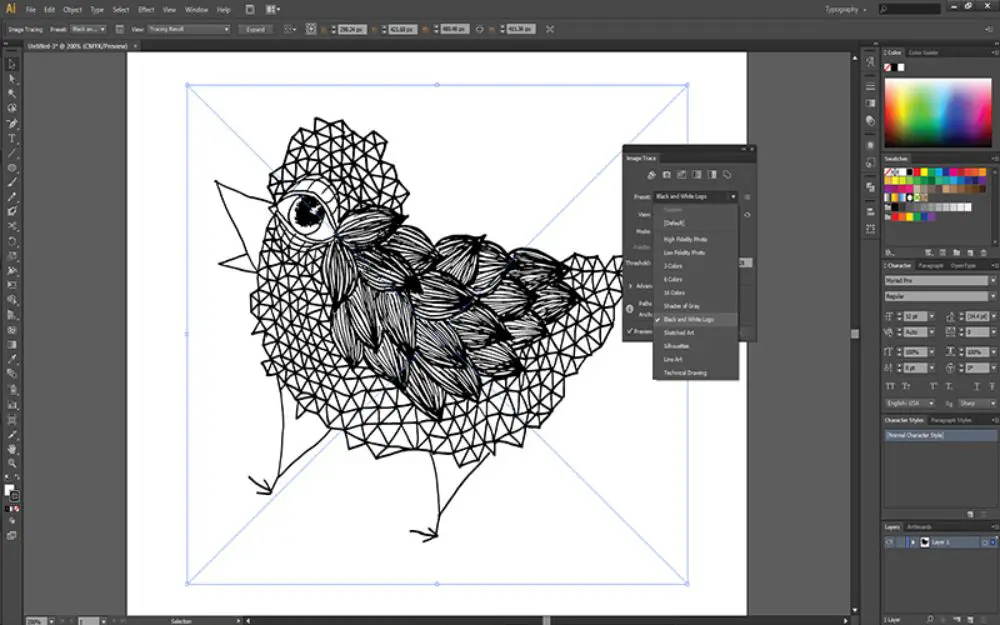 Experiment with the presets of Adobe Illustration