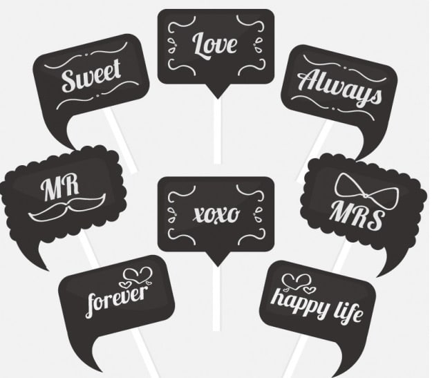 Wedding Photo Booth Props Templates