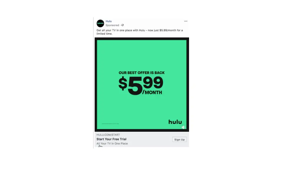 effective call to action - hulu