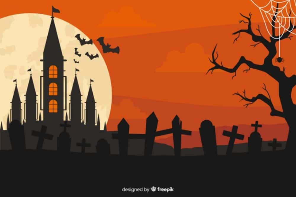 Flat design background for halloween Free Vector