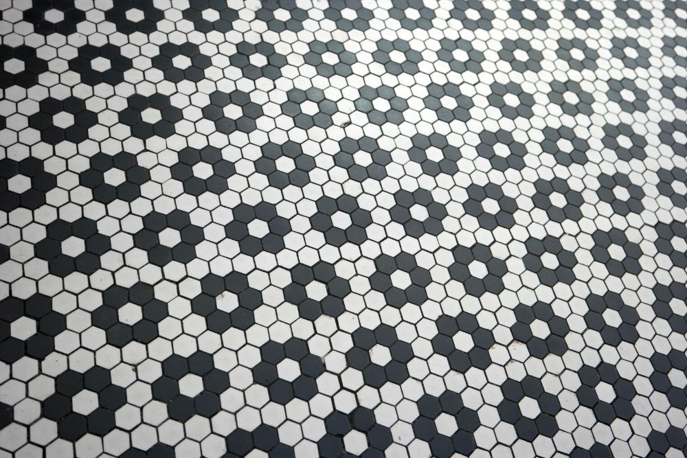 Black and white tile design