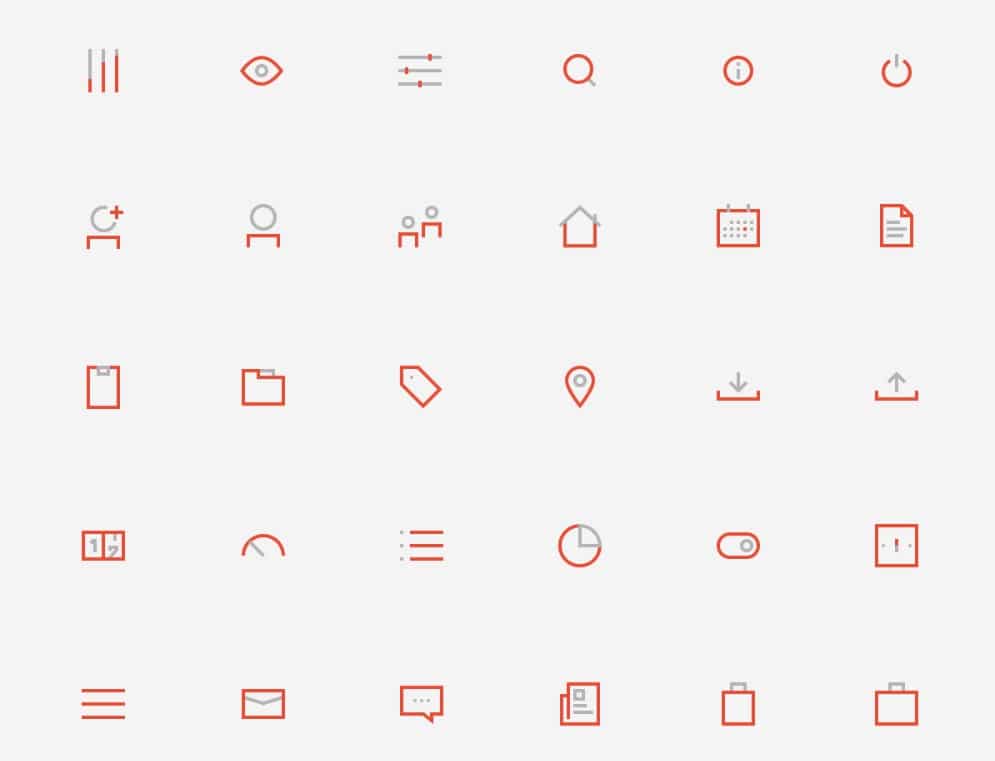 Line Design Icon sets for Your Collection: Bicoloured