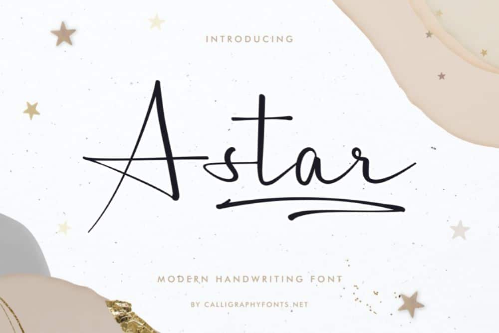 Glamourous Fonts for Designers working in Fashion Industry: Astar