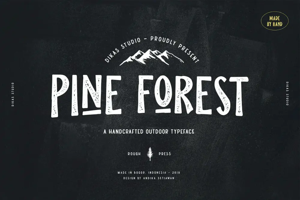 18 Creative Fonts Inspired by Nature: Pine Forest