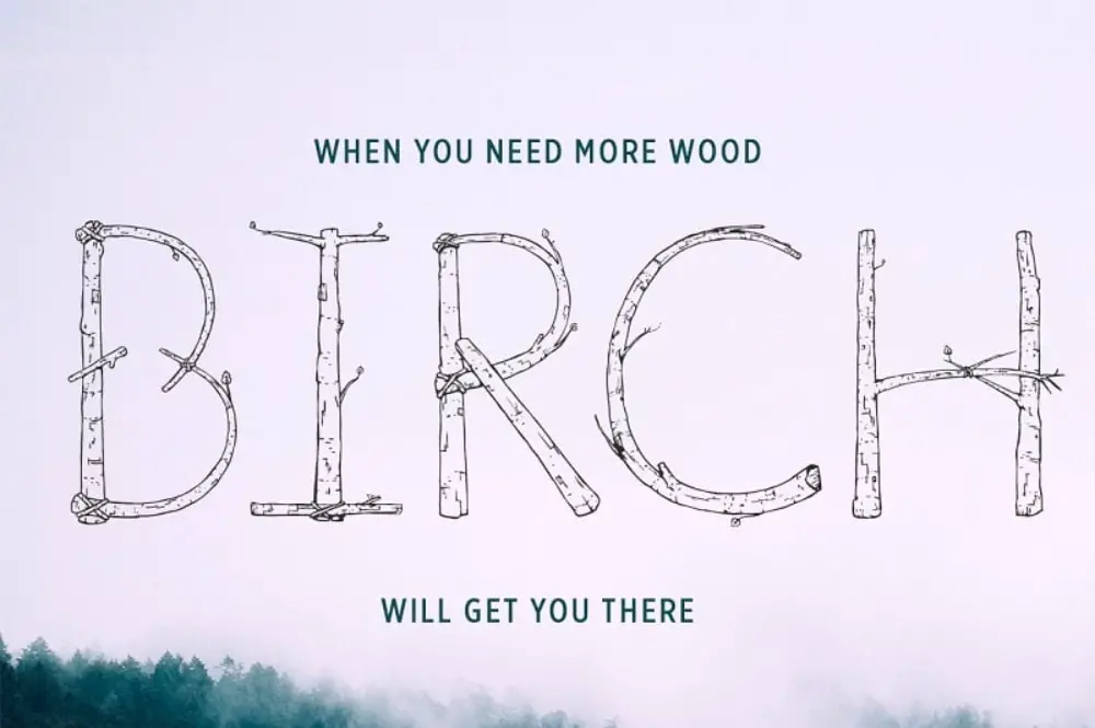 18 Creative Fonts Inspired by Nature: Birch Is Right Here Outline