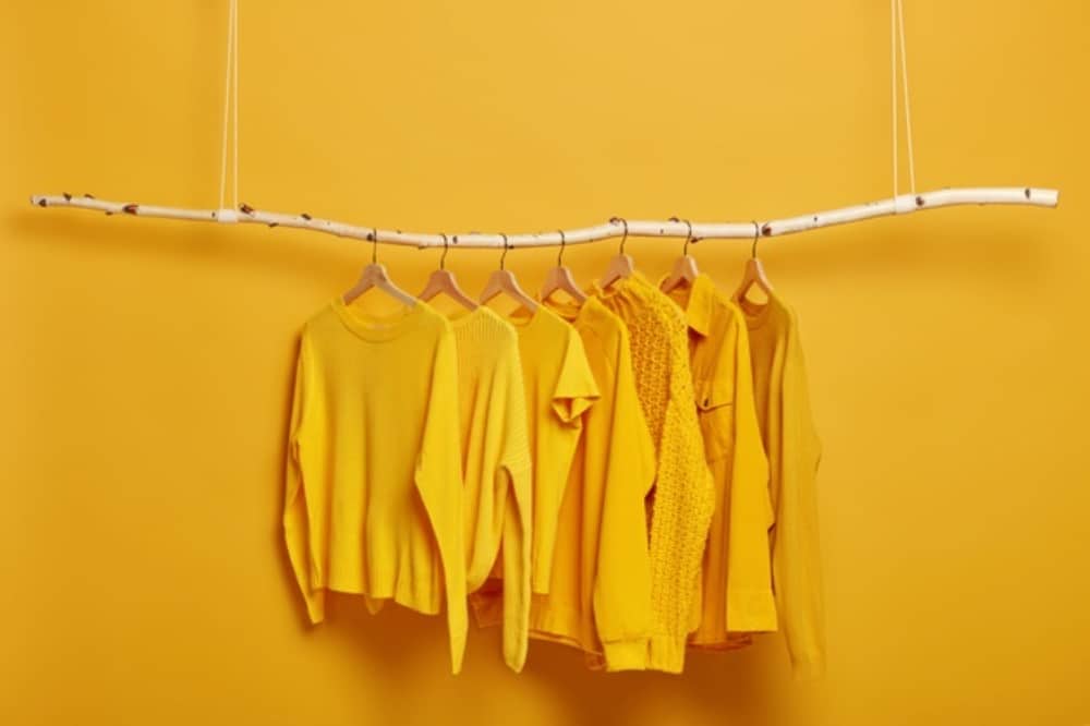 Amazing Free Monochromatic Images for Backgrounds: Clothes Hanging in Yellow