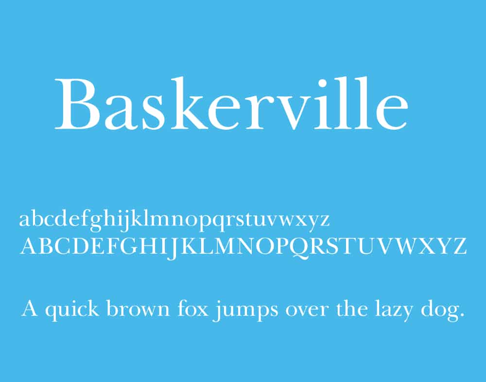 Most Used Fonts for Brochure Designing: Baskerville