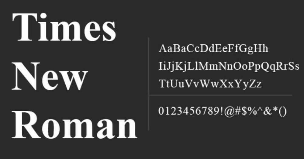 Most Used Fonts for Brochure Designing: Times New Roman