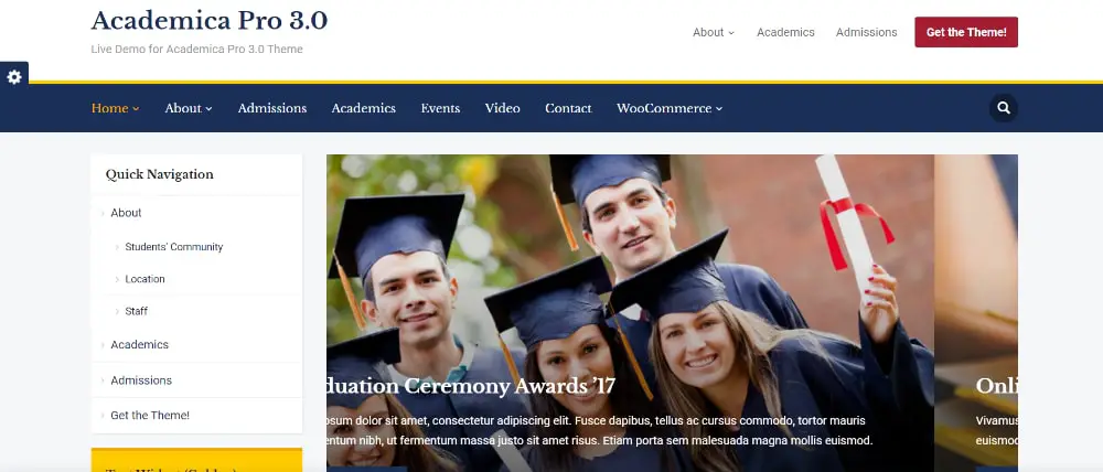 Awesome WordPress Themes for Colleges & Universities: Academica Pro