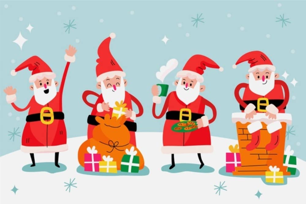 Best Free Christmas Design Assets for Designers: Santa Claus Illustration Set