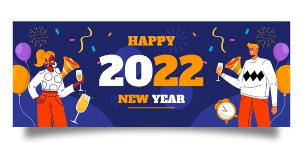 Stunning Social Media Creatives for wishing Happy New Year: Trendy New Year Cover Image Template